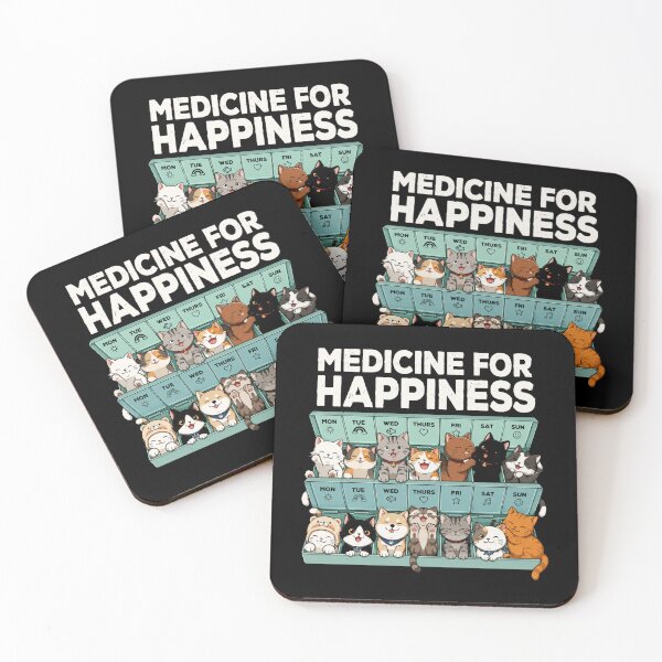 Item preview, Medicine for Happiness Weekly Cat Pill Organizer Funny Cat Lover Design designed and sold by MiALopezArt.
