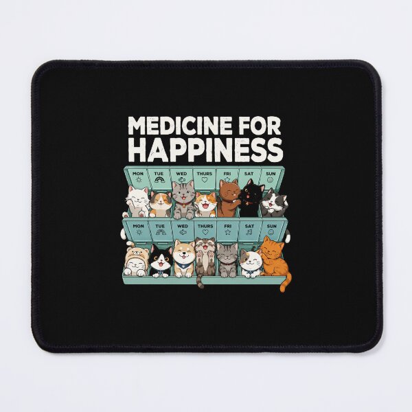 Item preview, Medicine for Happiness Weekly Cat Pill Organizer Funny Cat Lover Design designed and sold by MiALopezArt.
