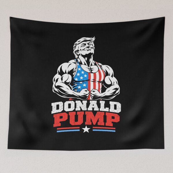 Item preview, Donald Pump – Buff Donald Trump Flexing Fitness Parody designed and sold by TEEJAMBOREE.
