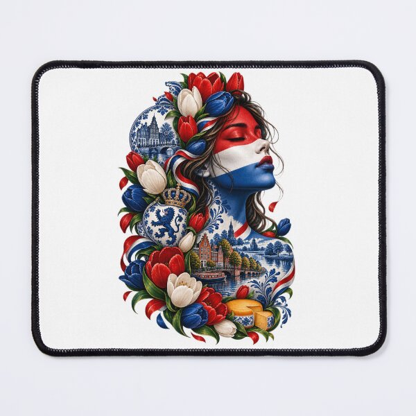 Item preview, Netherlands Dutch Spirit – Tulip Woman Amsterdam Red White Blue Art designed and sold by ujjawal.
