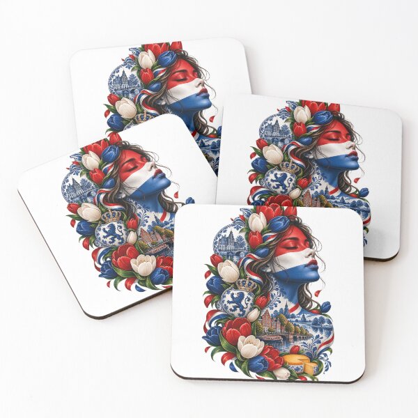 Item preview, Netherlands Dutch Spirit – Tulip Woman Amsterdam Red White Blue Art designed and sold by ujjawal.