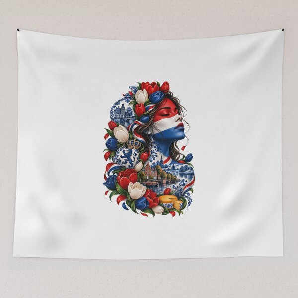 Item preview, Netherlands Dutch Spirit – Tulip Woman Amsterdam Red White Blue Art designed and sold by ujjawal.