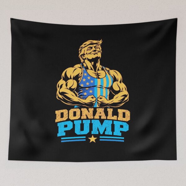 Item preview, Donald Pump – Buff Donald Trump Flexing Fitness Parody designed and sold by TEEJAMBOREE.