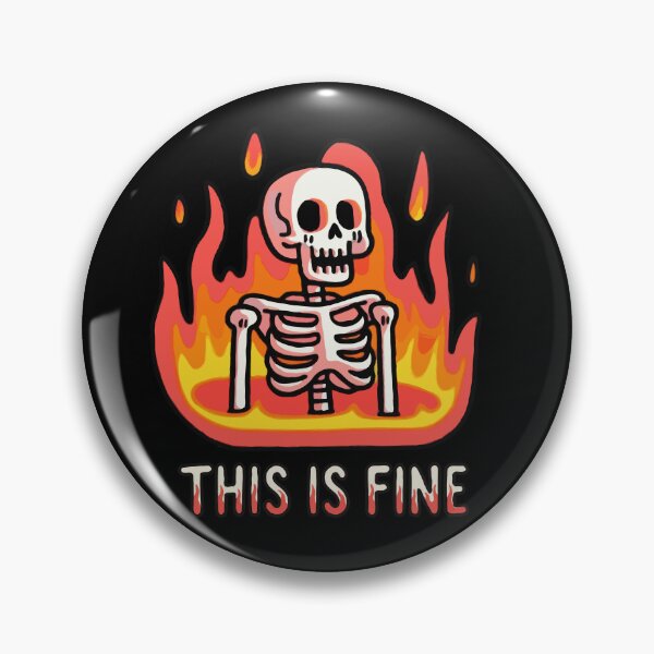 Item preview, Skeleton In Hell This Is Fine designed and sold by Gkinoki.