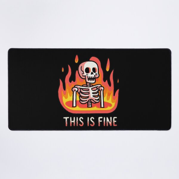 Item preview, Skeleton In Hell This Is Fine designed and sold by Gkinoki.