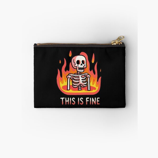 Item preview, Skeleton In Hell This Is Fine designed and sold by Gkinoki.