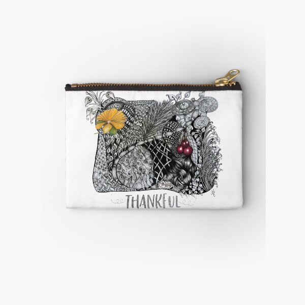 Item preview, Thankful Floral Zentangle designed and sold by LorieFossaArt.