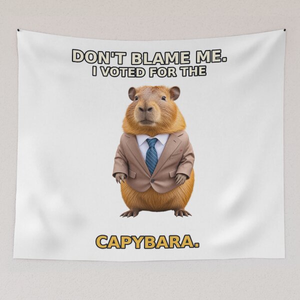 Item preview, Don’t Blame Me, I Voted for the Capybara – Funny Election Animal Humor designed and sold by Mirgonhood.