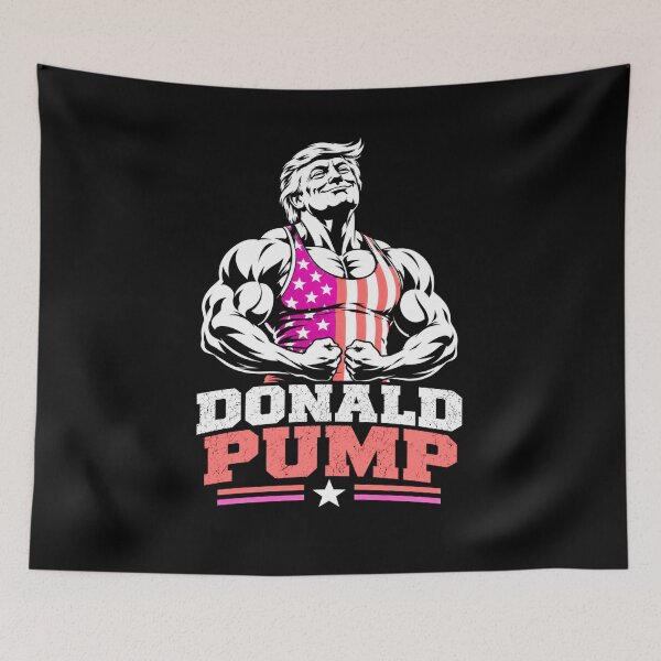 Item preview, Donald Pump – Buff Donald Trump Flexing Fitness Parody designed and sold by TEEJAMBOREE.