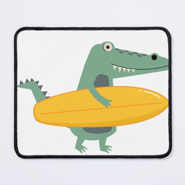 Item preview, Flat Illustration With Crocodile Holding Surfboard designed and sold by Store-Alattal.