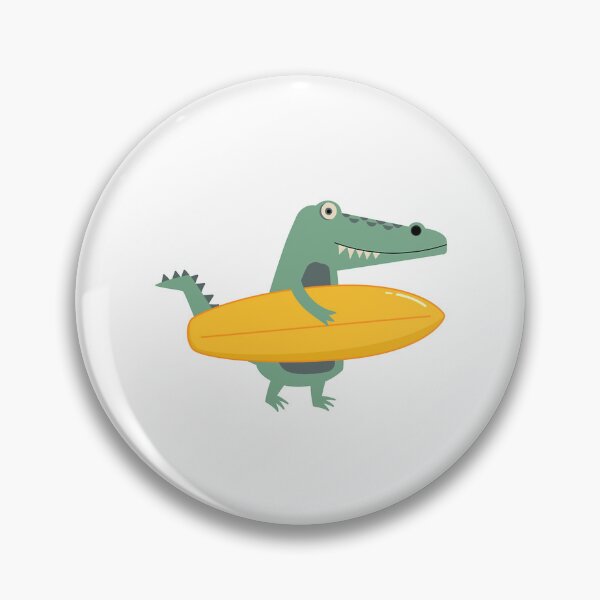 Item preview, Flat Illustration With Crocodile Holding Surfboard designed and sold by Store-Alattal.