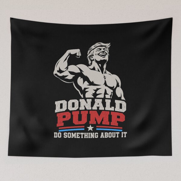 Item preview, Donald Pump – Buff Donald Trump Flexing Fitness Parody designed and sold by TEEJAMBOREE.