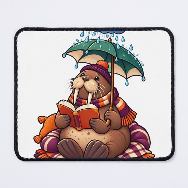 Item preview, Walrus Reading Raincloud designed and sold by GraphycoPublish.