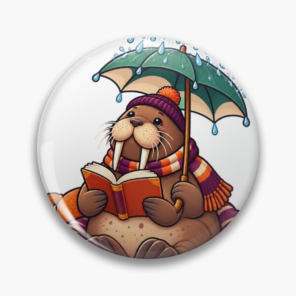 Item preview, Walrus Reading Raincloud designed and sold by GraphycoPublish.