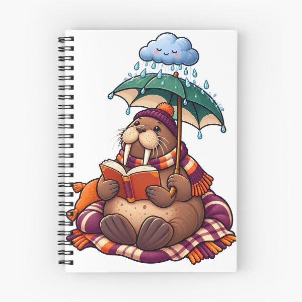 Item preview, Walrus Reading Raincloud designed and sold by GraphycoPublish.