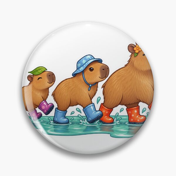 Item preview, Capybara Rain Boot Parade designed and sold by GraphycoPublish.