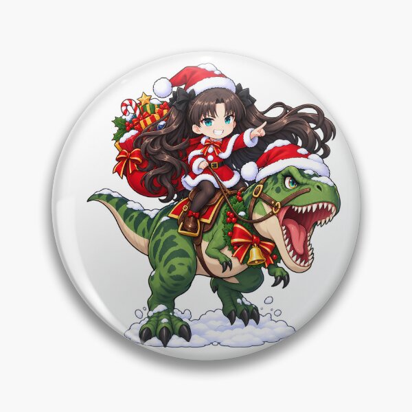 Item preview, Rin Tohsaka Fate Stay Night Christmas T Rex Ride designed and sold by mildaclairmo.