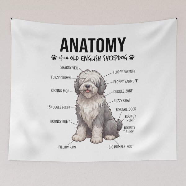 Item preview, Old English Sheepdog Anatomy Dog Lover designed and sold by dian-rody-crest.