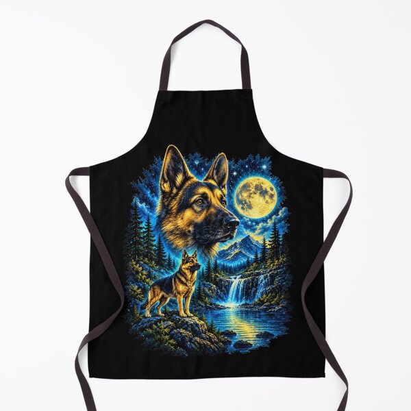 Item preview, German Shepherd Moonlight Wilderness – Mountain Adventure Dog designed and sold by BigfeetLittlepaws.