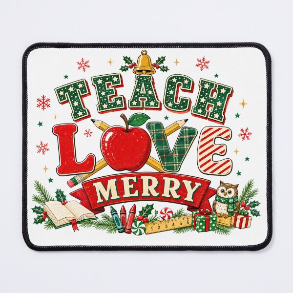 Item preview, Teach Love Merry Retro Christmas Teacher designed and sold by DYAFLK.