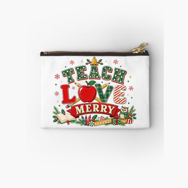 Item preview, Teach Love Merry Retro Christmas Teacher designed and sold by DYAFLK.