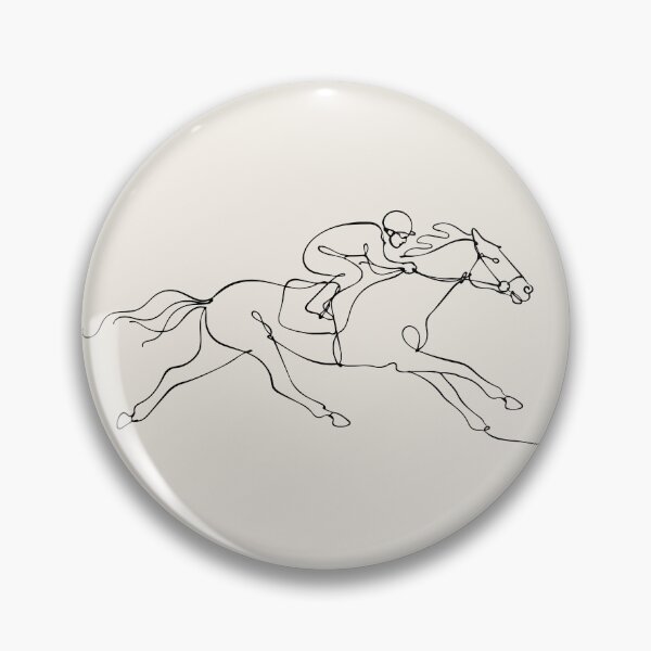 Item preview, Jockey With Running Horse One Line Art designed and sold by FemmePod.