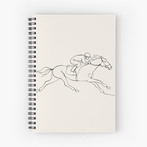 Item preview, Jockey With Running Horse One Line Art designed and sold by FemmePod.