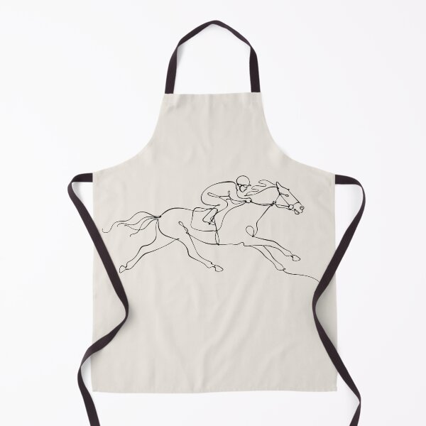 Item preview, Jockey With Running Horse One Line Art designed and sold by FemmePod.