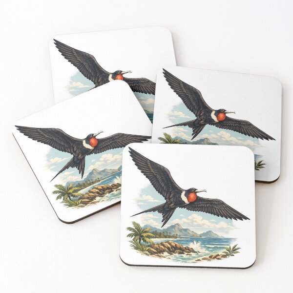 Item preview, Frigate gliding over the tropical coast designed and sold by Daily Quirk.