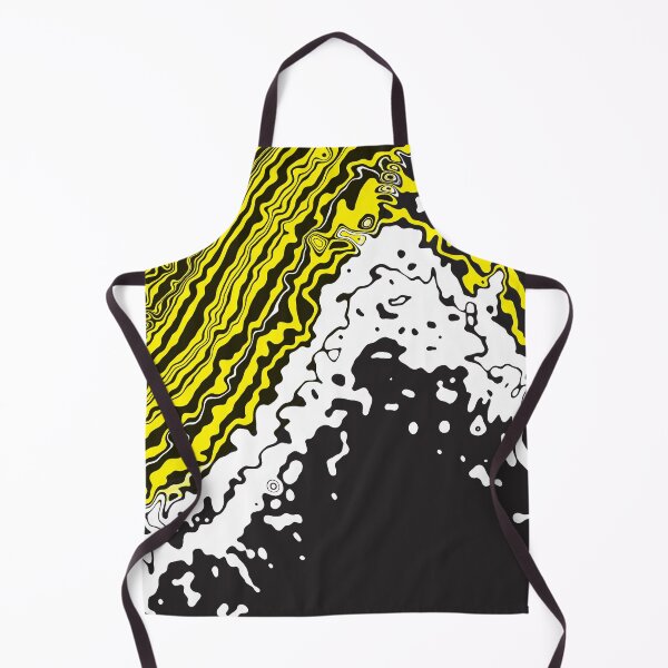 Item preview, Retro Pop Abstract Ocean Waves in Monochrome and Yellow designed and sold by cremedecolor.