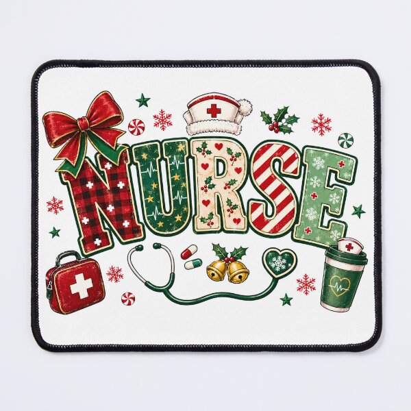 Item preview, Retro Christmas Nurse Festive Typography designed and sold by DYAFLK.