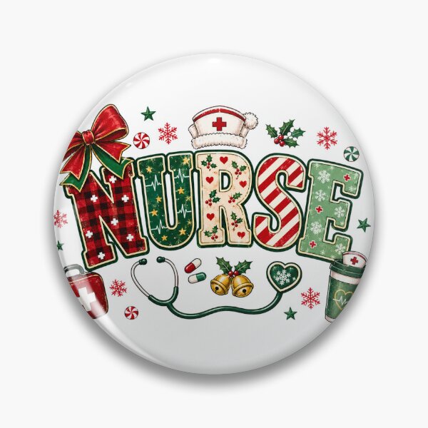 Item preview, Retro Christmas Nurse Festive Typography designed and sold by DYAFLK.