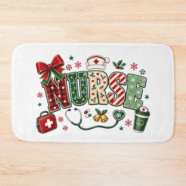 Item preview, Retro Christmas Nurse Festive Typography designed and sold by DYAFLK.