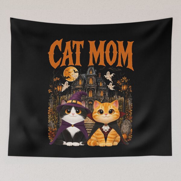 Item preview, Retro Vintage Halloween Haunted House Cat MoM designed and sold by KristenSabol.