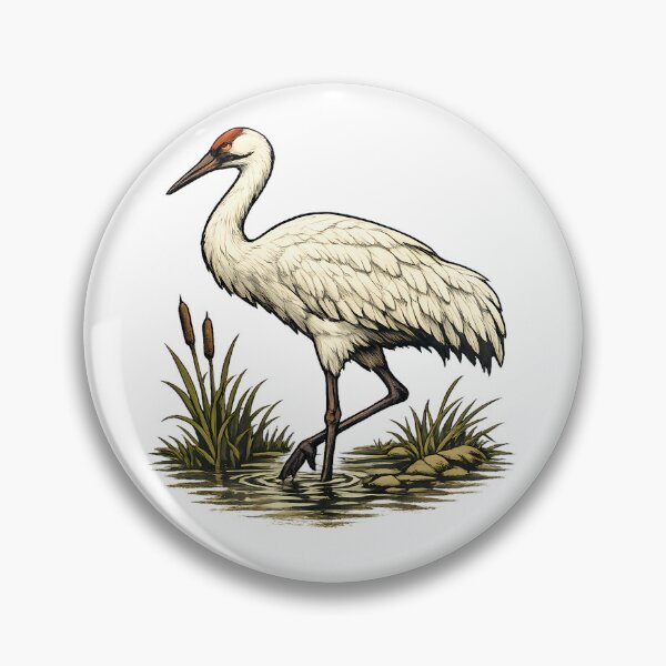 Item preview, White crane walking through the swamp designed and sold by Daily Quirk.