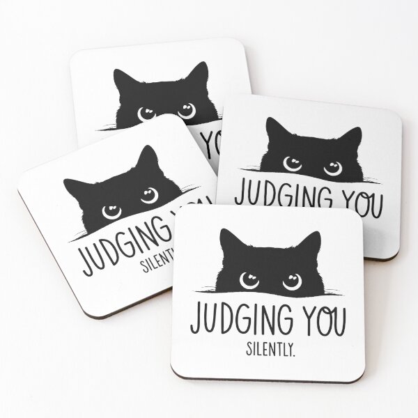 Item preview, Funny Black Cat Judging You Silently Sarcastic Cat Lover Quote designed and sold by MiALopezArt.