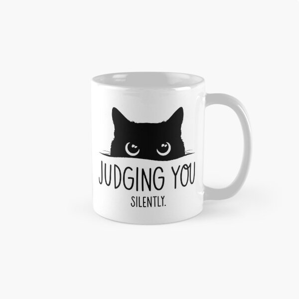 Item preview, Funny Black Cat Judging You Silently Sarcastic Cat Lover Quote designed and sold by MiALopezArt.
