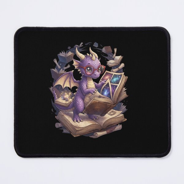 Item preview, Cute Purple Dragon Reading Books Fantasy Book Lover Design designed and sold by Ostericaimusa.