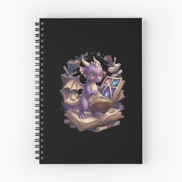 Item preview, Cute Purple Dragon Reading Books Fantasy Book Lover Design designed and sold by Ostericaimusa.