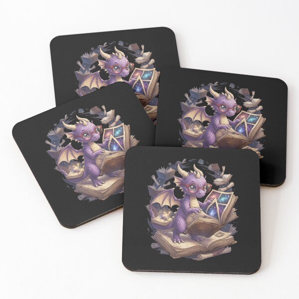 Item preview, Cute Purple Dragon Reading Books Fantasy Book Lover Design designed and sold by Ostericaimusa.