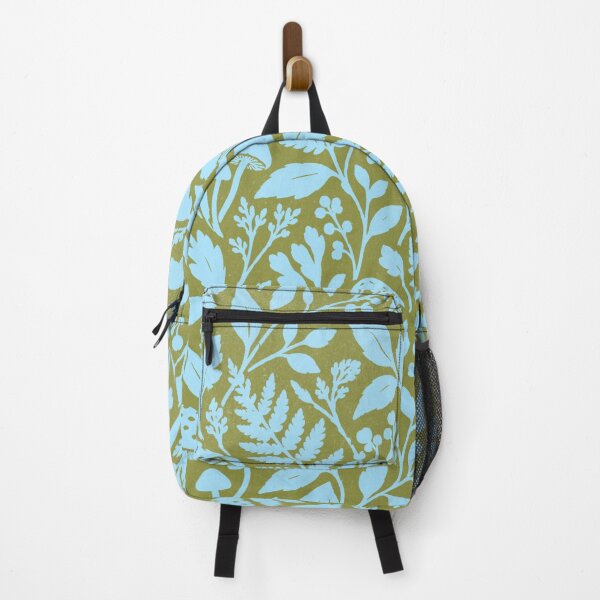 Item preview, Blue Mushroom Fern Cottagecore Pattern designed and sold by trajeado14.