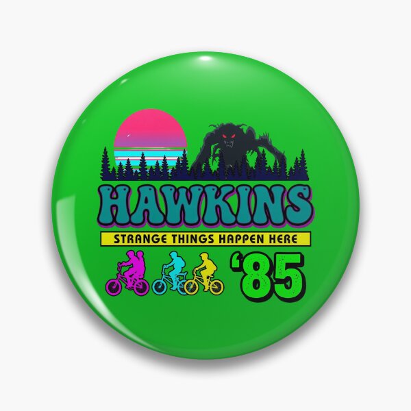 Item preview, Hawkins 85 Stranger Things Retro Badge designed and sold by AlemaArtPrint.