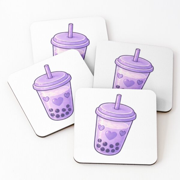 Item preview, Cute Purple Boba Tea with Hearts designed and sold by Kiralemon.