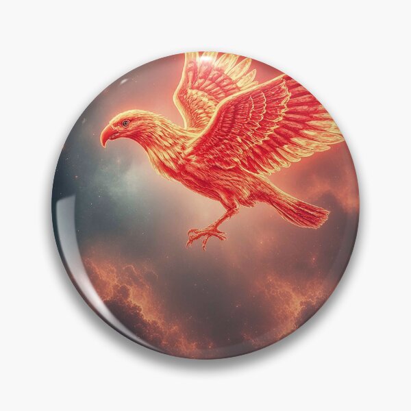 Item preview, Fiery Cosmic Phoenix – Glowing Red Eagle Soaring Through Nebula designed and sold by MFMart.