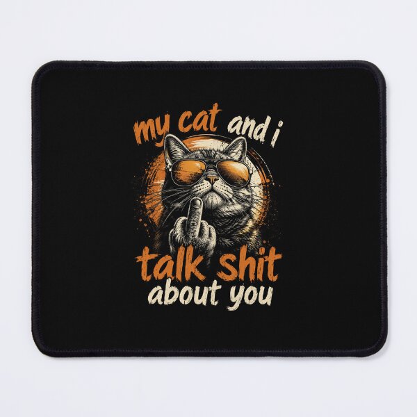 Item preview, Funny Cat Quote My Cat and I Talk Shit About You Vintage Graphic for Cat Lovers designed and sold by MiALopezArt.