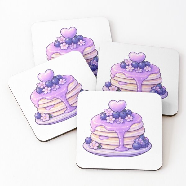 Item preview, Cute Purple Blueberry Pancake Stack with Hearts designed and sold by Kiralemon.