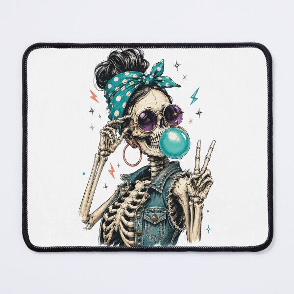 Item preview, Cool Retro Skeleton Blowing Bubblegum Peace Sign designed and sold by DYAFLK.
