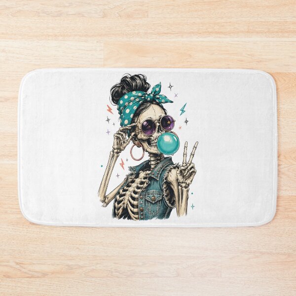 Item preview, Cool Retro Skeleton Blowing Bubblegum Peace Sign designed and sold by DYAFLK.