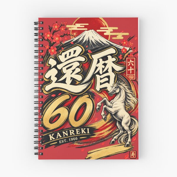 Item preview, Kanreki 1966 Horse and Mount Fuji Japanese 60th Birthday designed and sold by TheTrendsDesk.