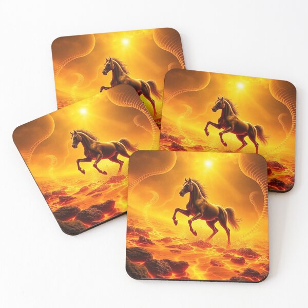 Item preview, Lava Inferno Stallion – Dark Horse Galloping Across Molten Ground designed and sold by MFMart.